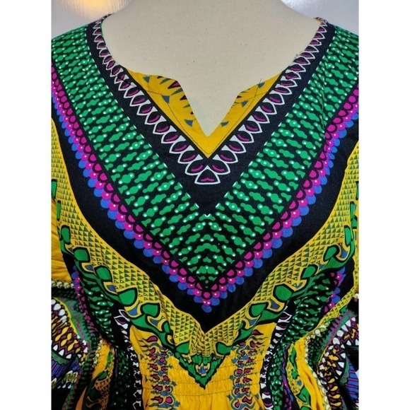 Dashiki multi-color tribal shirt Pattra Chiang-Mai One Size  see measurements - Picture 2 of 10